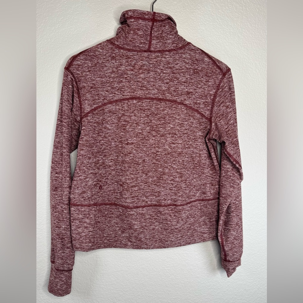 Lululemon Ready to Rulu Fleece Pullover Size 4 Heathered Savannah Red Turtleneck